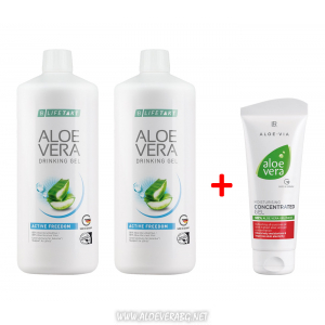 Комплект Aloe Vera Feel Good Гел за пиене за Ставите с колаген, две бутилки + Крем Концентрат Алое Вера при Кожни проблеми