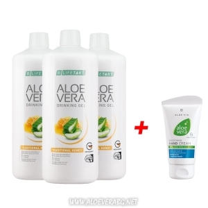 LR Алое Вера Гел за Пиене с Мед Троен комплект + Aloe Vera Богат Крем за Ръце