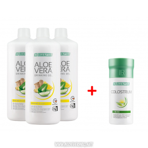 Гел за пиене за Имунната система Aloe Vera Immune Plus, Троен комплект + Течна коластра за Силна Имунна Система