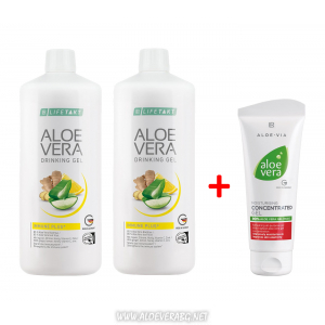 Комплект Aloe Vera Гел за Пиене за Имунната Система + Крем Концентрат Алое Вера при Кожни проблеми