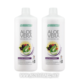 Aloe Vera ACAI PRO SUMMER Гел за пиене за Защита от Слънцето и от Дехидратация, Двоен Комплект