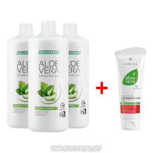 Месечен Комплект Aloe Vera Гел за пиене с коприва за Прочистване на кръвоносната система,+ Крем Концентрат Алое Вера при Кожни проблеми